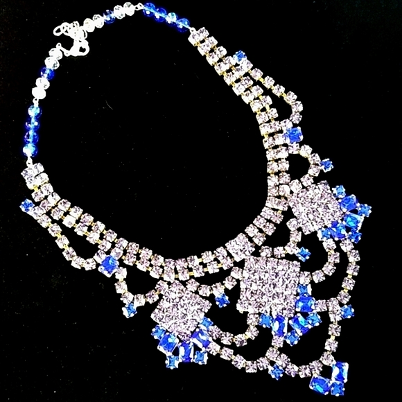 Repurposed Vintage Czech Glass Crystal Necklace - Picture 4 of 16